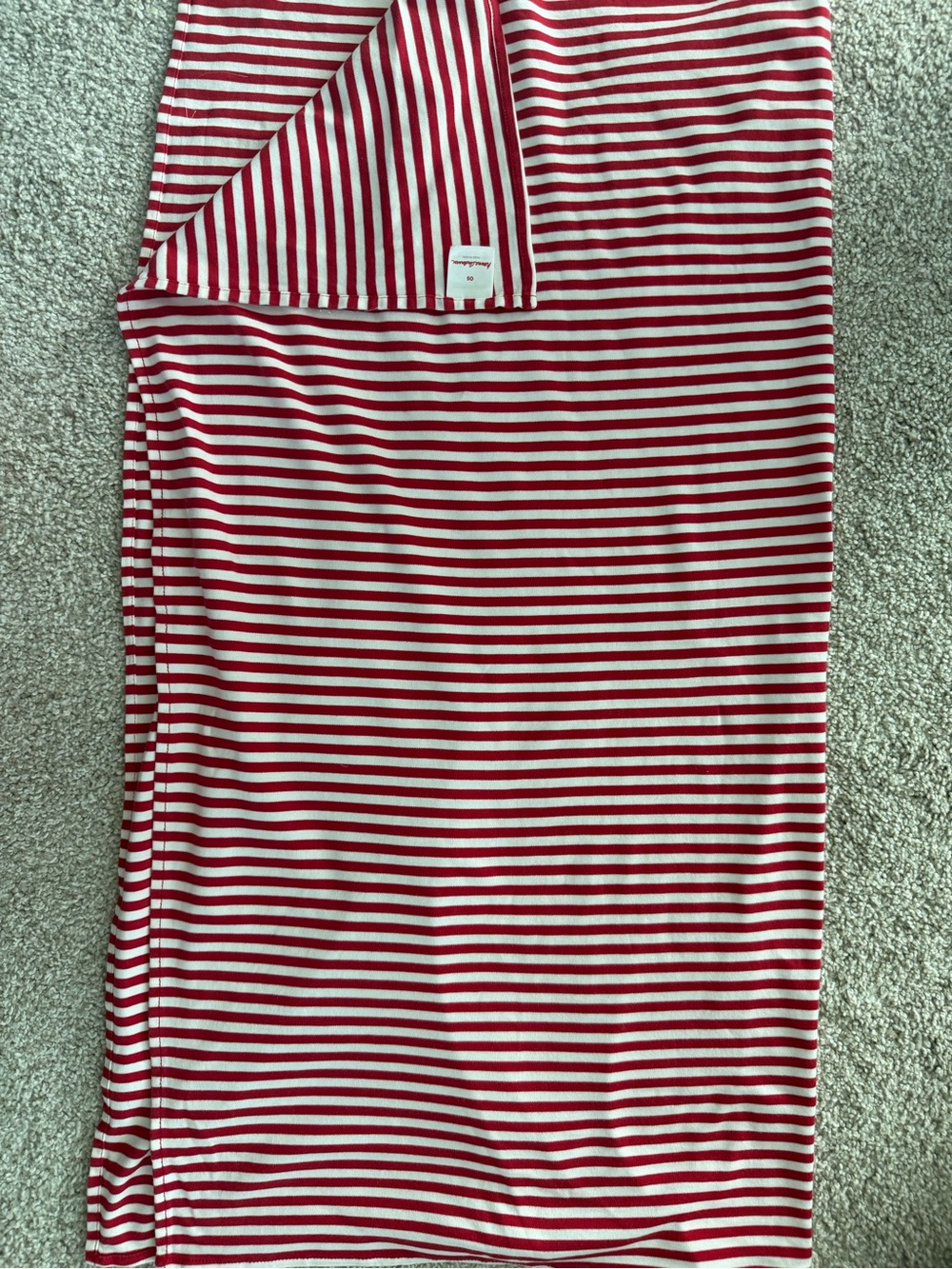 Hanna Andersson Organic Pima Cotton Red White Stripe Baby Blanket